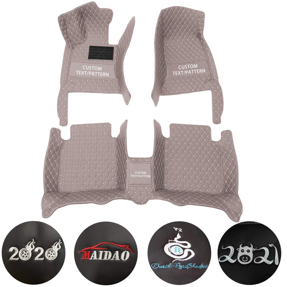 Custom Fit Car Floor Mats for Hummer H2 2008 - Universal 99% Vehicle Compatibility - Waterproof Non-Slip Leather Liners (Gray) - Perfect for Off-Roading, Daily Commuting & All-Weather Protection