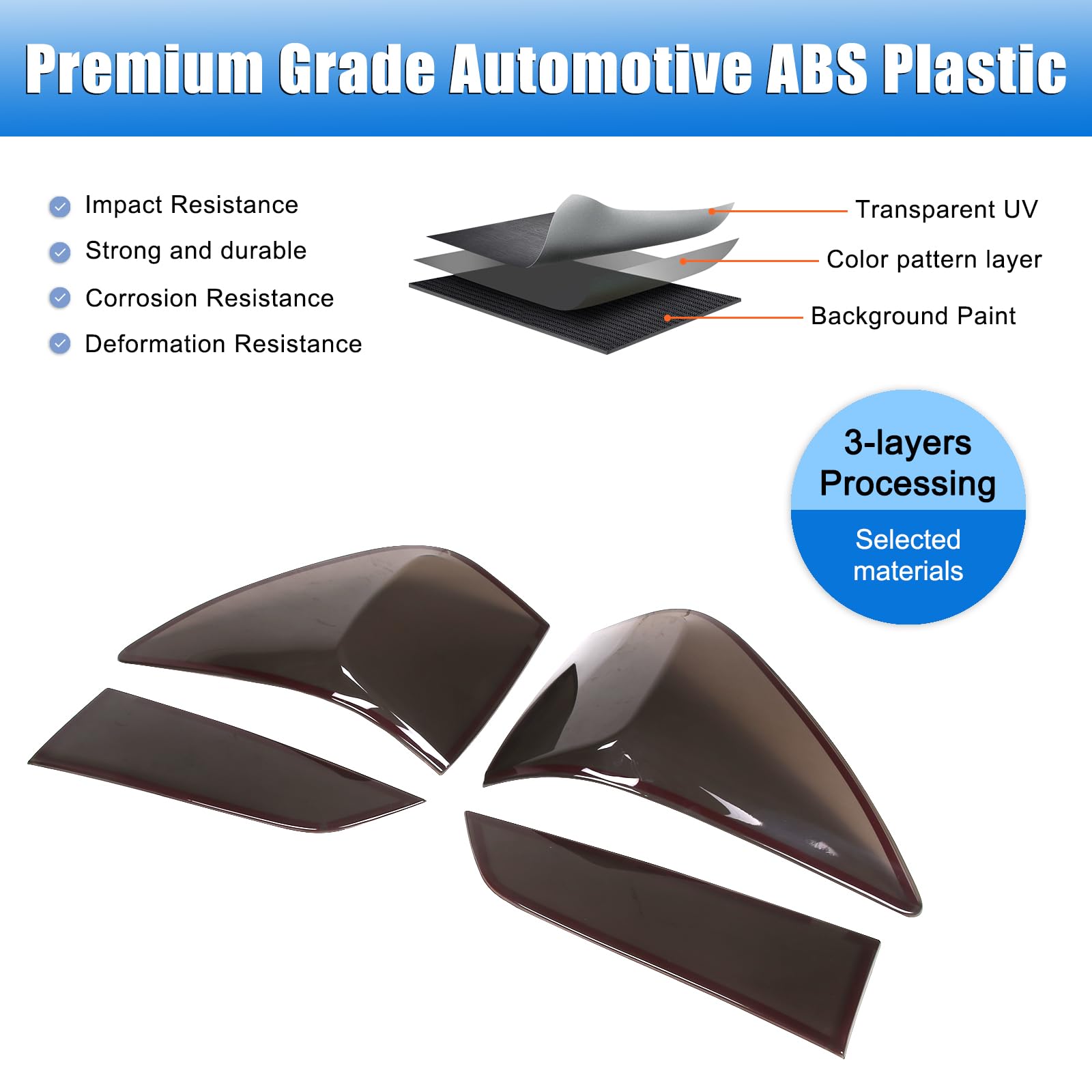 Smoked Tint ABS Tail Light Covers for Honda Pilot 2019-2022 - 4PCS Rear Taillight Guards (Transparent Gray) - Durable Exterior Car Accessories for Night Driving & Enhanced Style