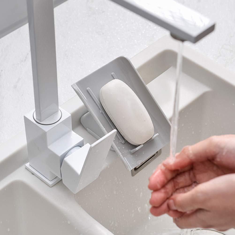 Portable Self-Draining Soap Holder - Waterfall Design Box Drain Soap Dish for Bathroom, Sink, Wall Mount or Travel | Perfect for Shower, Kitchen & Vanity Organization