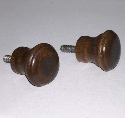 Vintage Walnut Wood Piano Desk Knobs 3/4 Inch - 2 Pack - Furniture Repair & Restoration - Perfect for Antique Dressers, Cabinets, and Vintage Furniture Drawers
