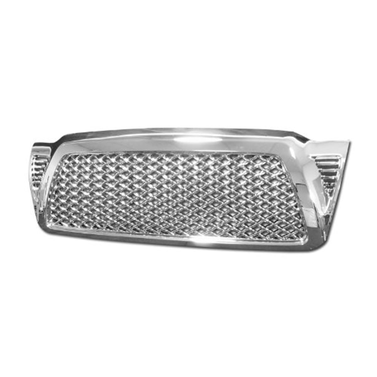 Chrome Sport VIP Mesh Front Hood Bumper Grill Grille ABS Compatible with 2005-2011 Toyota Tacoma - Upgrade Your Truck's Style for Off-Road Adventures & Car Shows