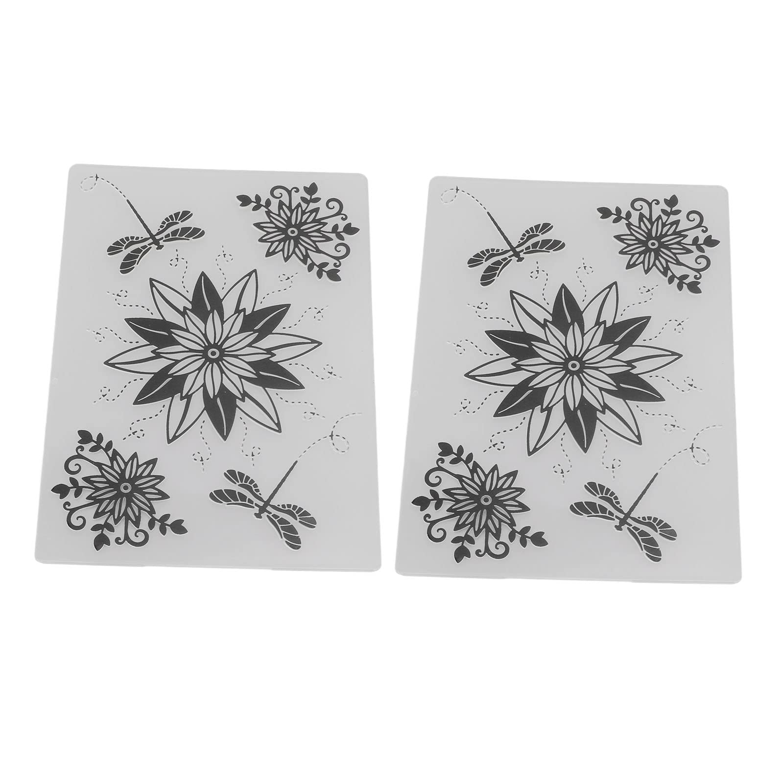 2Pcs Plastic Embossing Folders for Card Making - DIY Embossing Machine Templates & Stencils for Scrapbooking, Photo Albums, Greeting Cards - Floral Design Craft Molds for Paper Crafting and Home Decoration