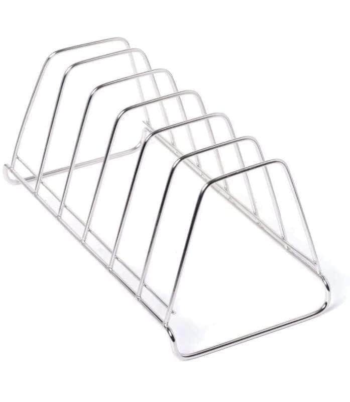 4RCE Multipurpose Stainless Steel Dish Plate Tray - Kitchen Utensil Holder, Pot Rack Stand & Sink Drainer Organizer for Dining Table Storage | Durable Steel Shelf for Countertop & Cabinet Organization