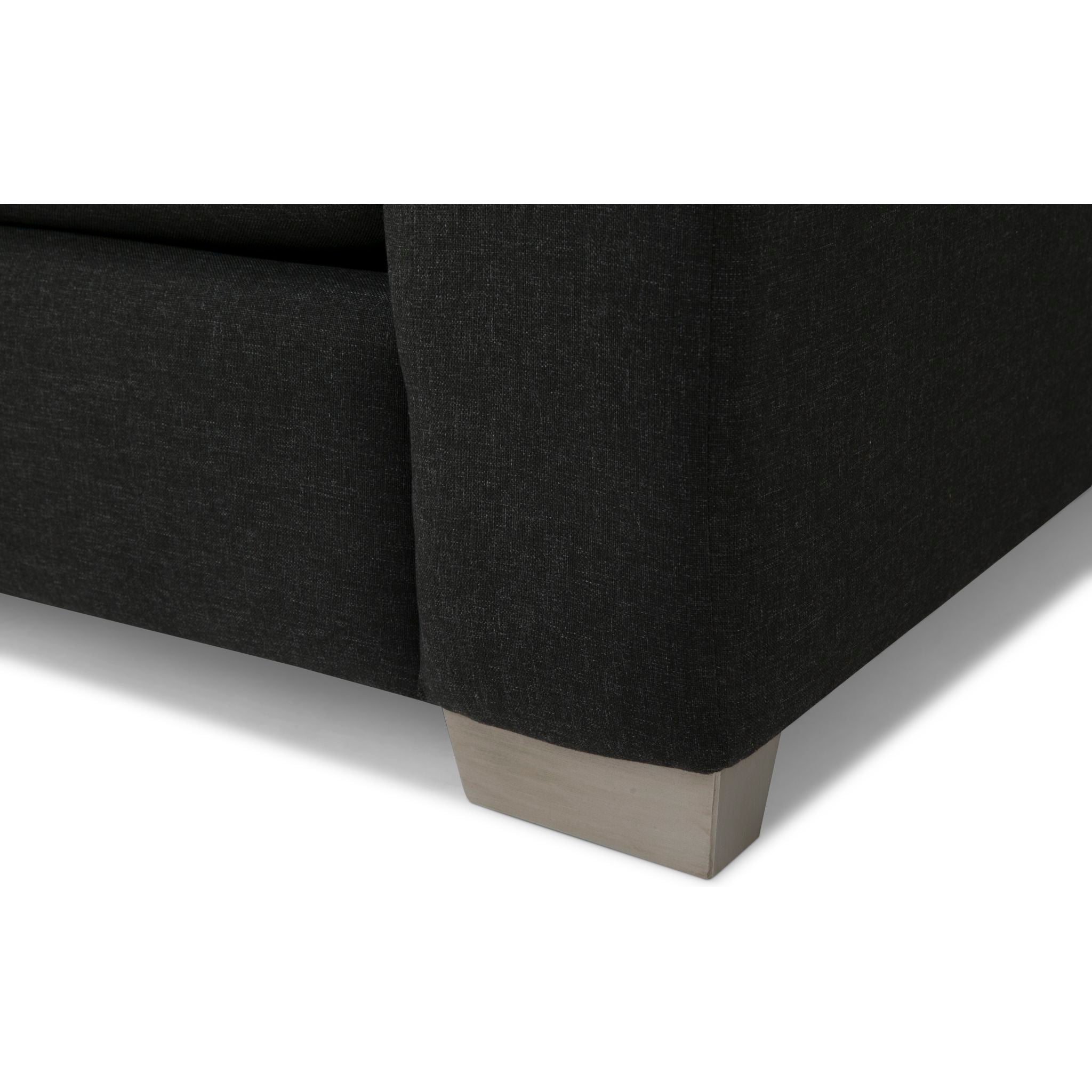 Alessandra Loveseat Sofa - Modern Lecco Ebony & Games Taupe Fabric - Perfect for Living Room, Lounge & Home Theater Seating