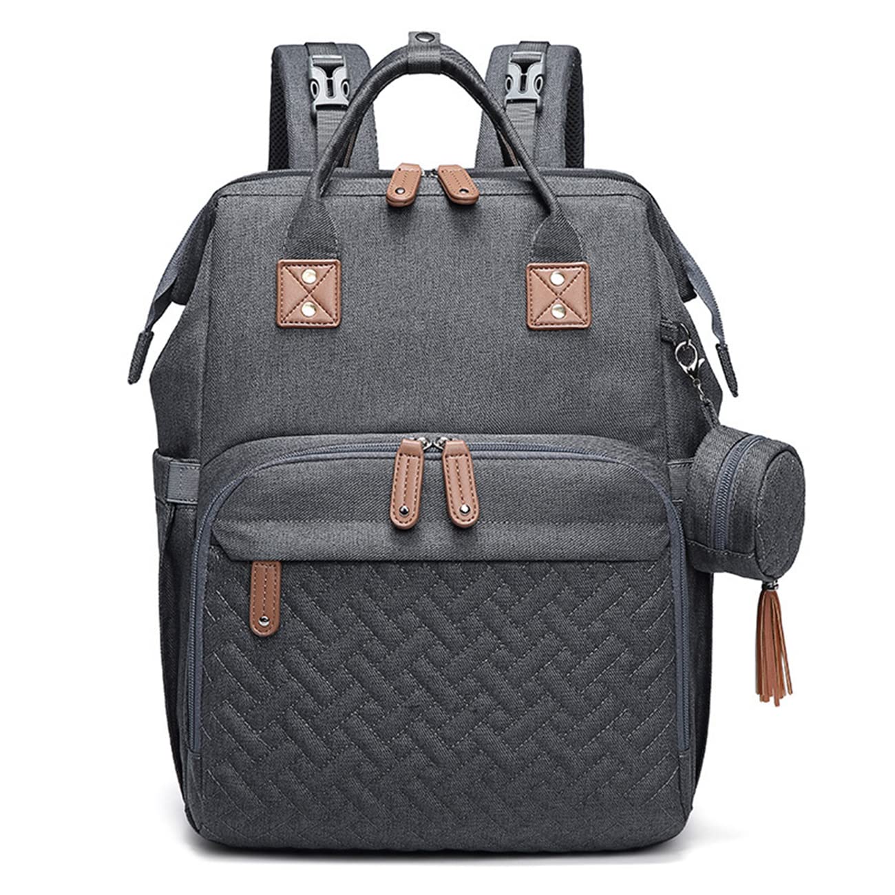 JeeKoudy Diaper Changing Bag with Portable Changing Station - Waterproof Baby Nappy Backpack for Travel, Stroller & Maternity Use - Ideal for Moms On-The-Go (Perfect for Daycare, Park Outings & Airplane Travel)