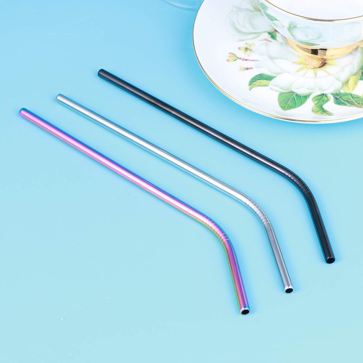 Cabilock 1-Pack Reusable Stainless Steel Drinking Straws - Straight Metal Straws for Smoothies, Iced Coffee & Cocktails - Eco-Friendly & Dishwasher Safe