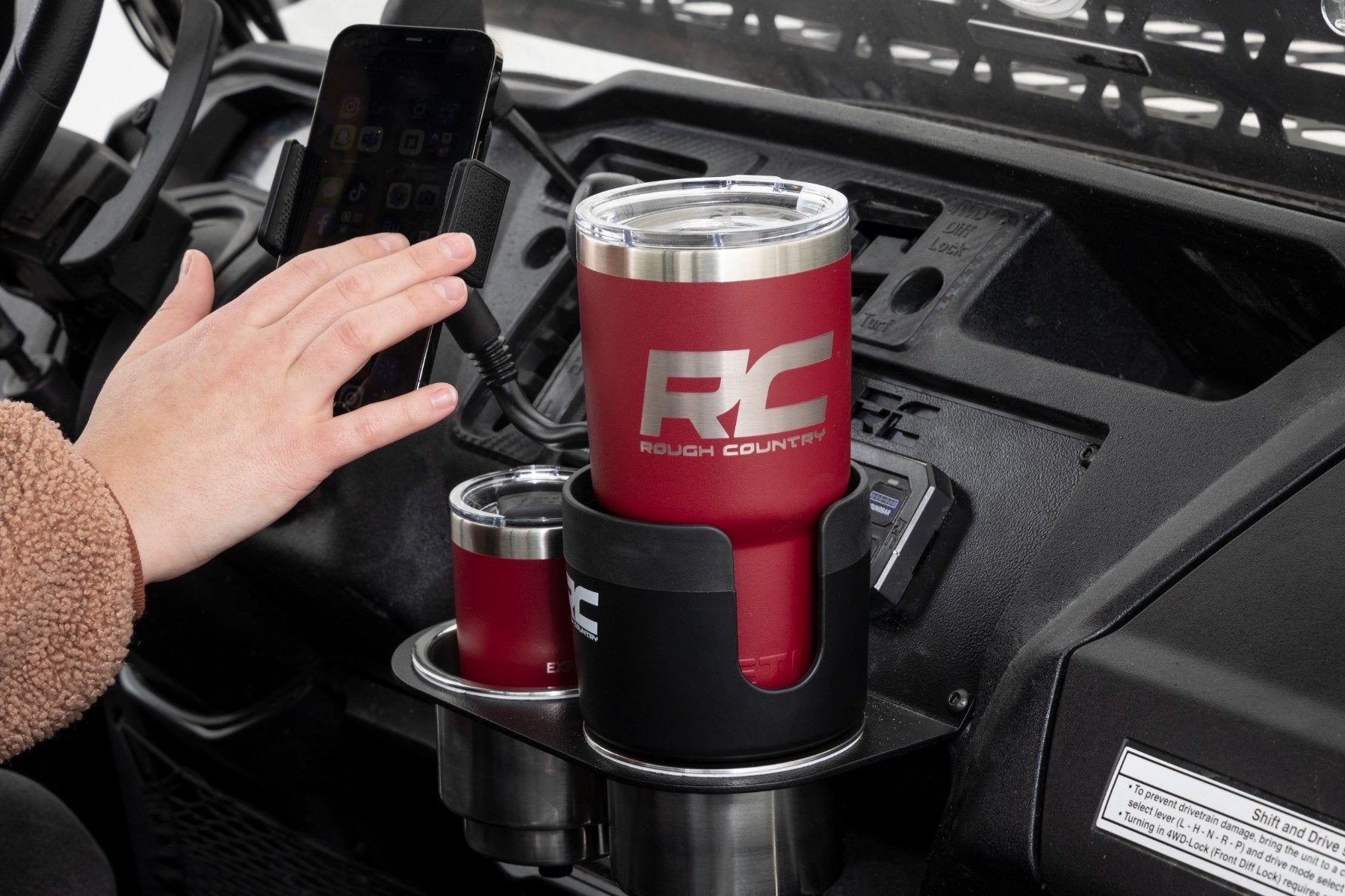 2 in 1 Expanding Cup Holder and Phone Stand - Portable Car Accessories for Coffee, Drinks & Smartphones | Perfect for Road Trips, Commuting and Travel