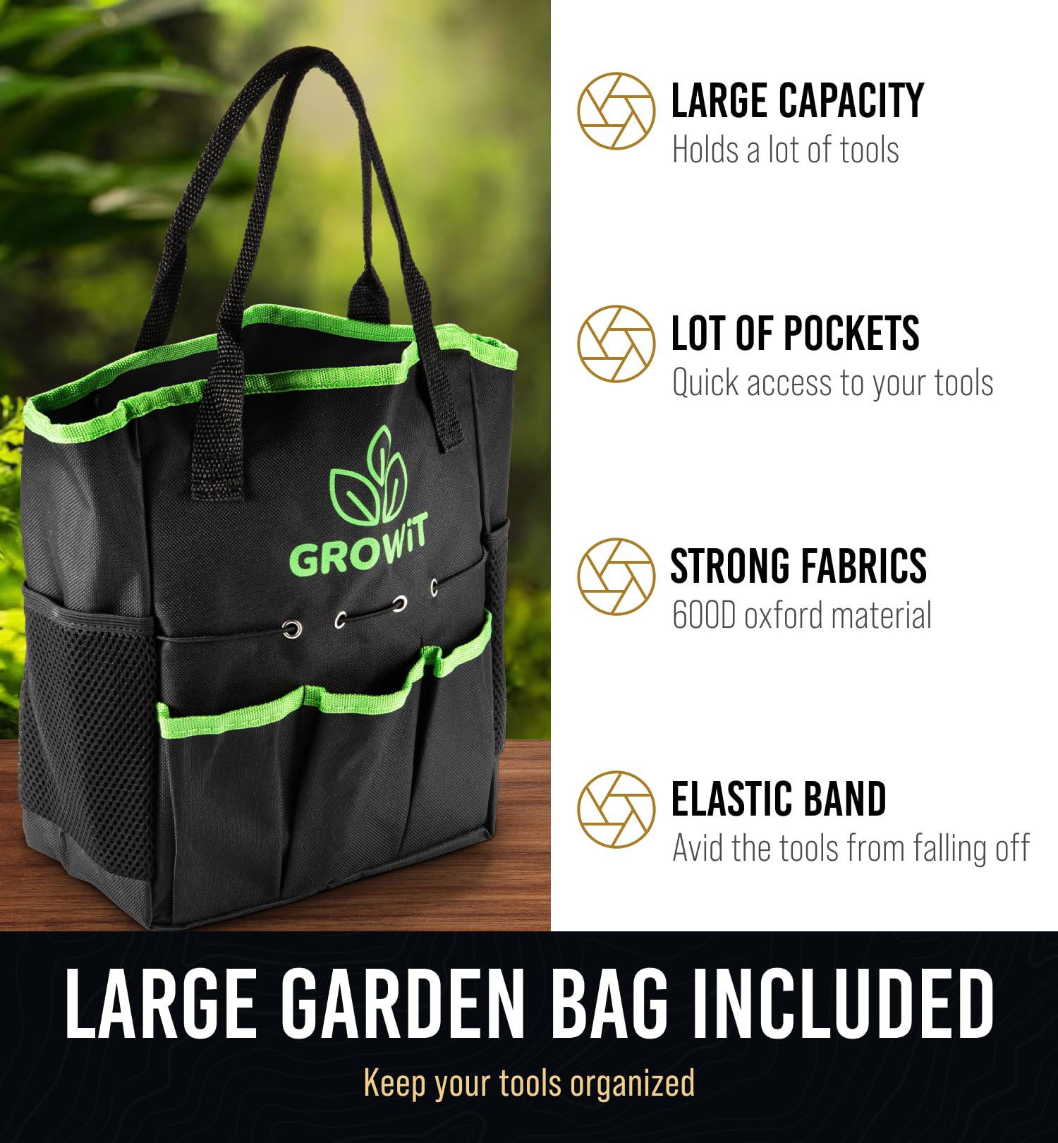 GROWIT Heavy Duty 22-Piece Gardening Tool Set - Ergonomic & Durable Garden Tools for Women, Men & Mom - Perfect for Planting, Weeding & Landscaping