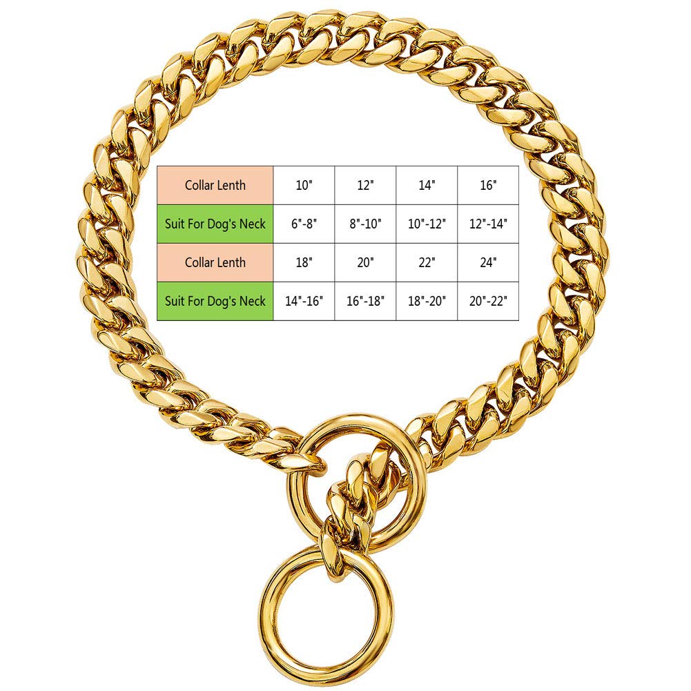 Gold Cuban Link Dog Necklace Collar for Small Medium Large Dogs - Stylish Pet Jewelry for Small, Medium & Large Breeds | Perfect for Daily Walks, Pet Photos & Special Occasions