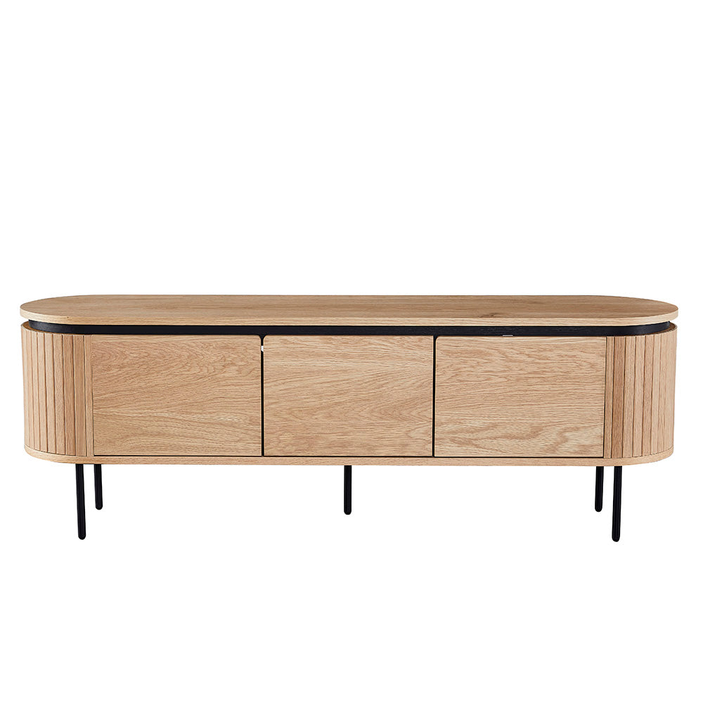 Kaidan 160cm Natural Wood TV Stand with Storage - Modern Entertainment Center for Living Room, Bedroom & Home Theater