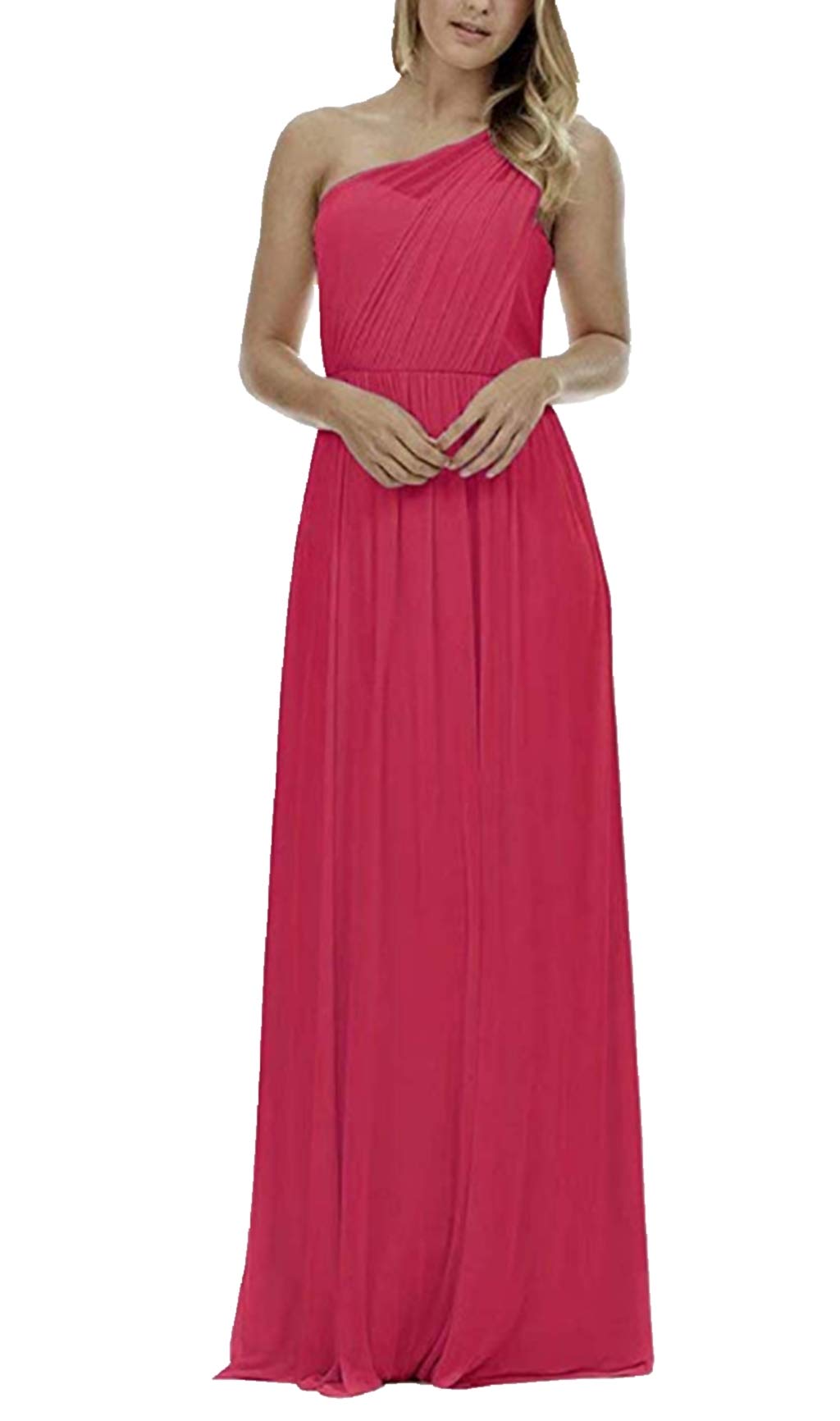 Future Girl Women's Long One Shoulder Bridesmaid Dress - Asymmetric Prom Evening Gown for Weddings, Parties & Special Occasions
