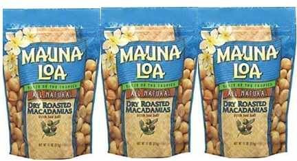 Mauna Loa Macadamia Nuts - Premium Hawaiian Snack, 11oz (311g) Stand-Up Pouch (Pack of 3) - Perfect for Gifts, Parties & Healthy On-the-Go Snacking