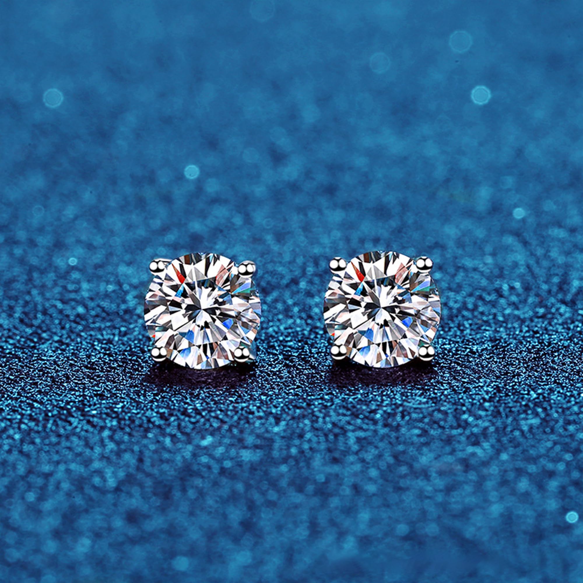 Hypoallergenic 925 Sterling Silver Stud Earrings for Women & Men - Round Cubic Zirconia CZ Ear Studs (6mm) - Perfect for Sensitive Ears, Everyday Wear & Gift Giving