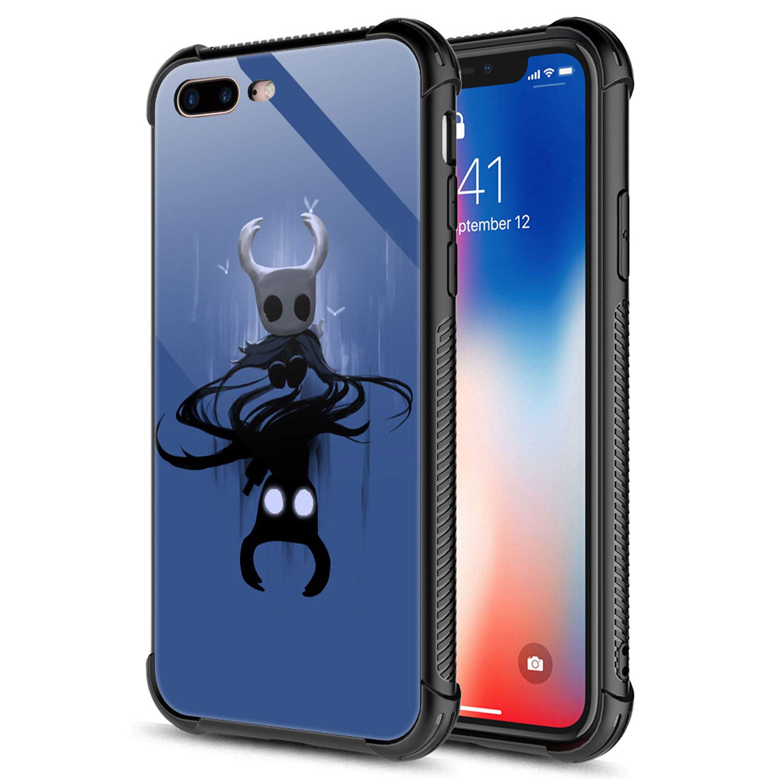 Premium Shockproof iPhone 8 Case with Tempered Glass - Compatible with iPhone 7/8/SE 2020 - Halloween Knight Pattern Design for Women, Men & Teens - Anti-Scratch Protective Phone Cover for Everyday Use, Work & Travel