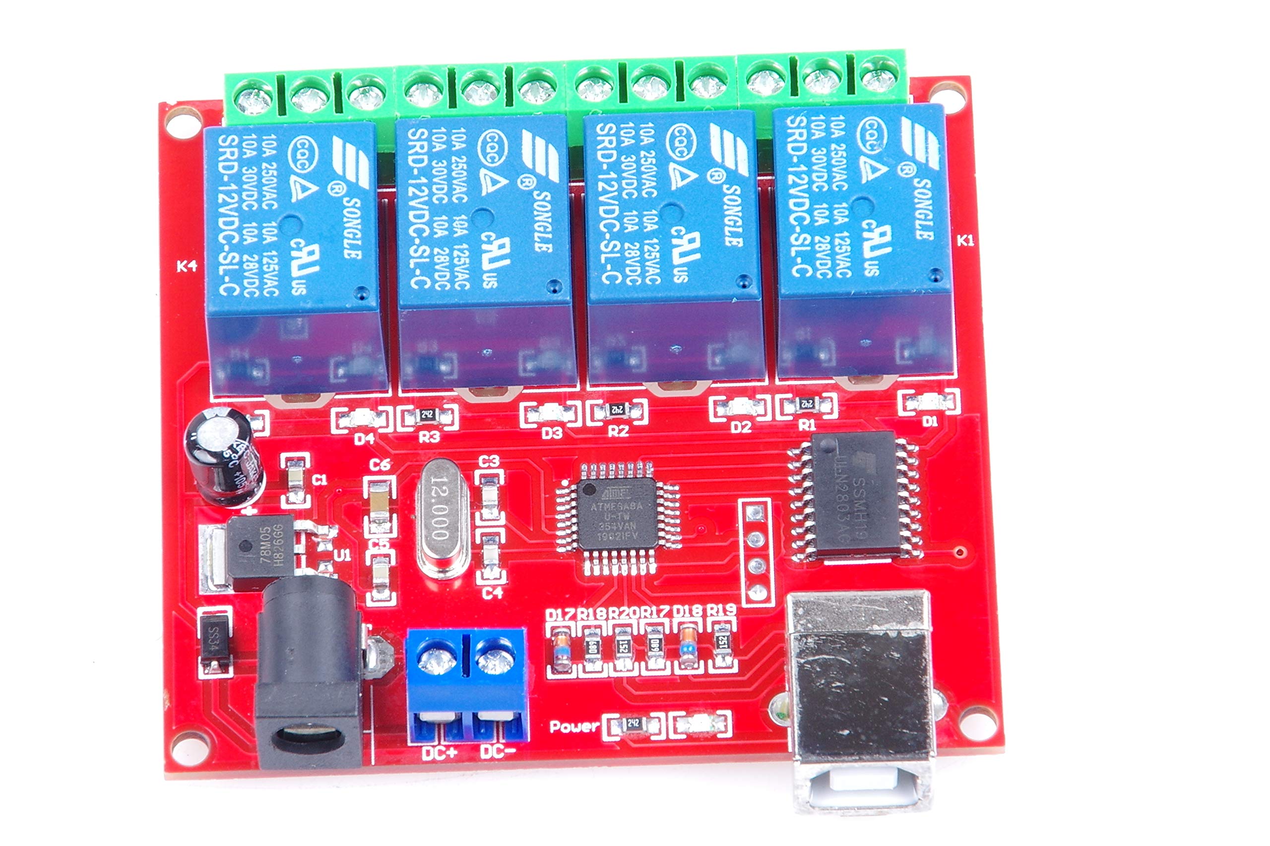 12V 4-Channel USB Relay Module - Plug & Play PC Smart Controller for Home Automation