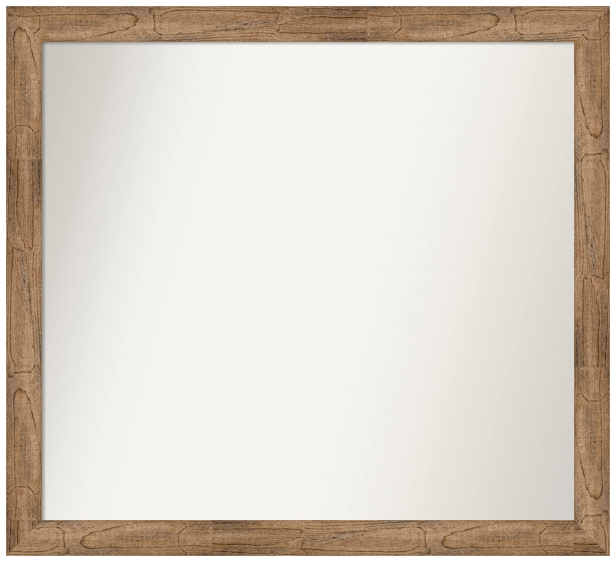Amanti Art Custom Wall Mirror - 30.5 x 33.5 Inch Owl Brown Narrow Frame, Non-Beveled Edge, Multiple Size Options - Perfect for Bathroom, Bedroom & Entryway Decor