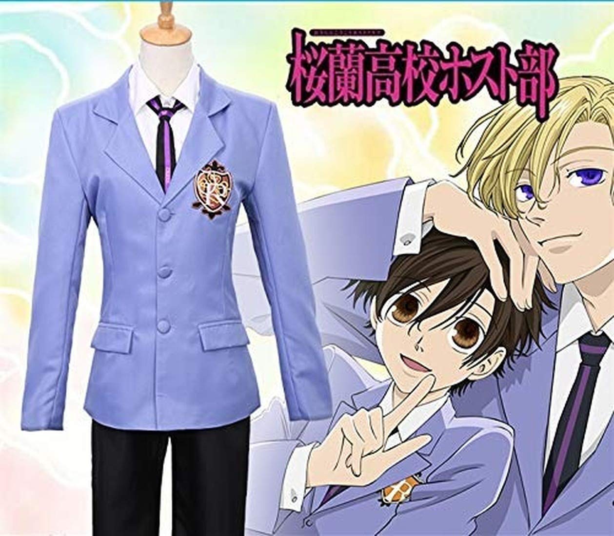 Tamaki Suou Fujioka Haruhi Ootori Kyouya Anime Cosplay Costume - Ouran High School Host Club Uniform Set for Halloween, Conventions & Roleplay