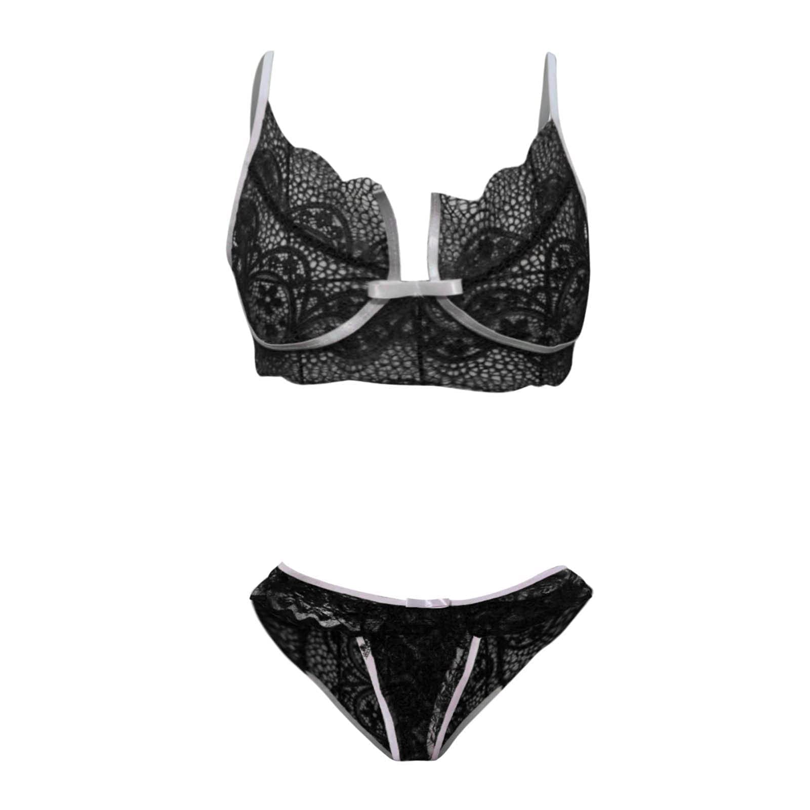 Sexy Corset Lingerie Set for Women - Push Up Bra & Panty 2PC Lace Underwear - Perfect for Valentine's Day, Boudoir Photography and Romantic Nights