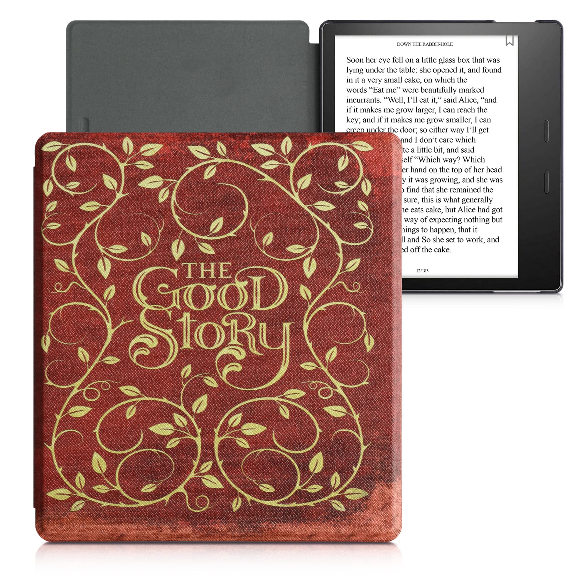 kwmobile Protective Case for Amazon Kindle Oasis 10th Generation - Durable eReader Cover with Stand (Yellow/Orange/Red) - Perfect for Reading, Travel & Commuting