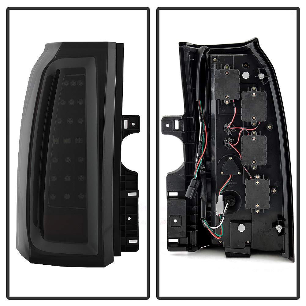 ACANII Black Smoked Full LED Tube Tail Lights Brake Lamps for 2015-2020 Chevy Suburban & Tahoe - Driver & Passenger Side - Upgrade Your Ride with Stylish Nighttime Visibility