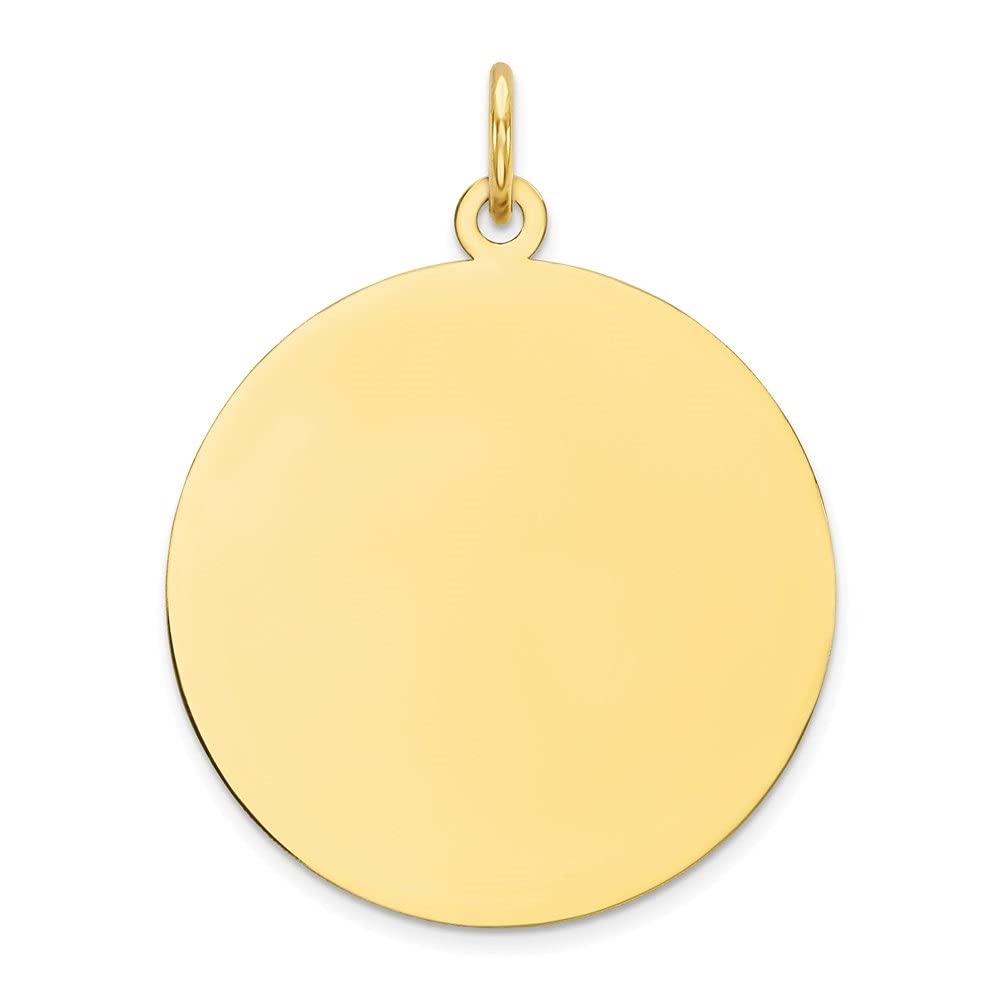 10K Yellow Gold Plain .018 Gauge Engravable Circular Disc Charm & Pendant for Women - Perfect for Necklaces, Bracelets & Personalized Jewelry Gifts