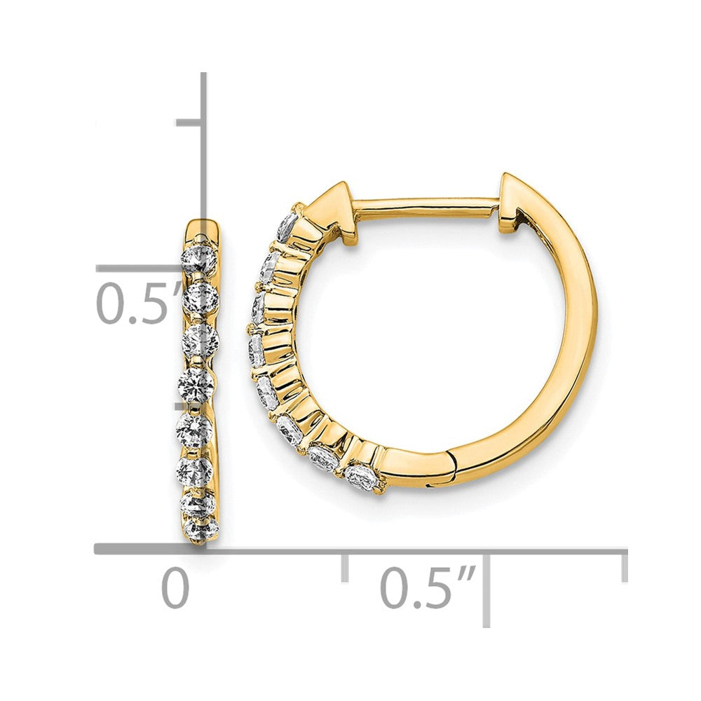 14K Gold Diamond Hinged Hoop Earrings - EM5395 033 YA | Elegant Everyday Jewelry for Women, Perfect for Work, Parties & Special Occasions