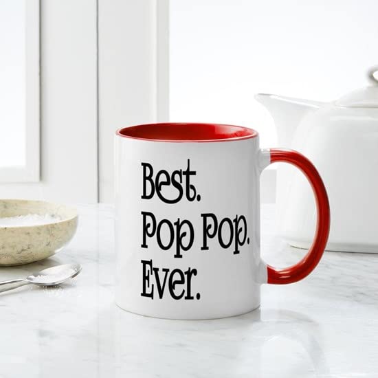 Best Pop Pop Ever 11 oz (325 ml) Ceramic Coffee Mug - Funny Novelty Gift for Dad, Grandpa & Pop Culture Fans - Perfect for Home, Office & Coffee Lovers