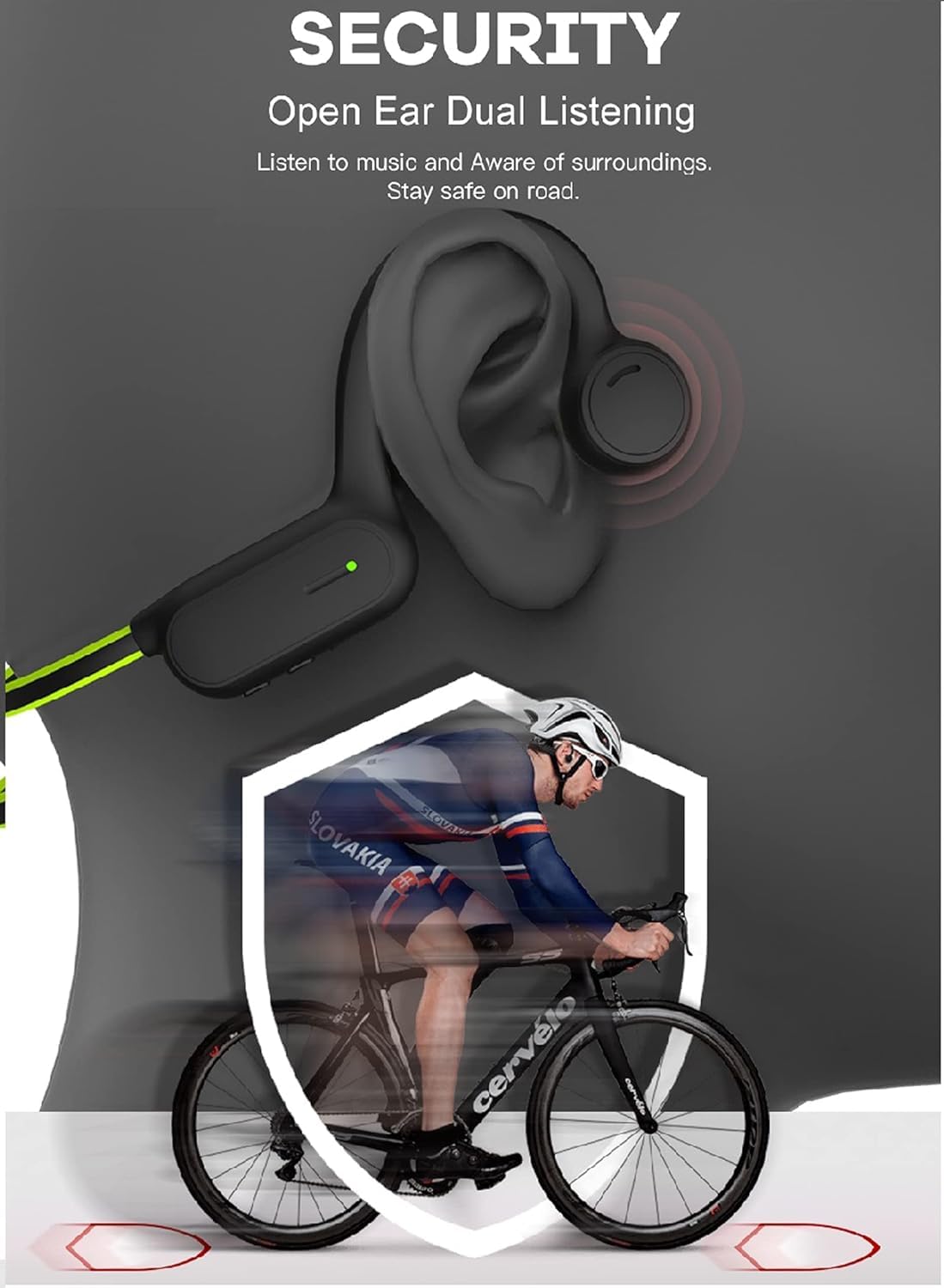 Bluetooth Bone Conduction Headphones with Noise-Canceling MIC, IPX7 Waterproof Wireless Open-Ear Headphones for Running, Cycling, Workout - 10H Playtime, Lightweight Comfortable Sport Headset (Grey) | Perfect for Outdoor Activities, Gym Training & Daily Commute