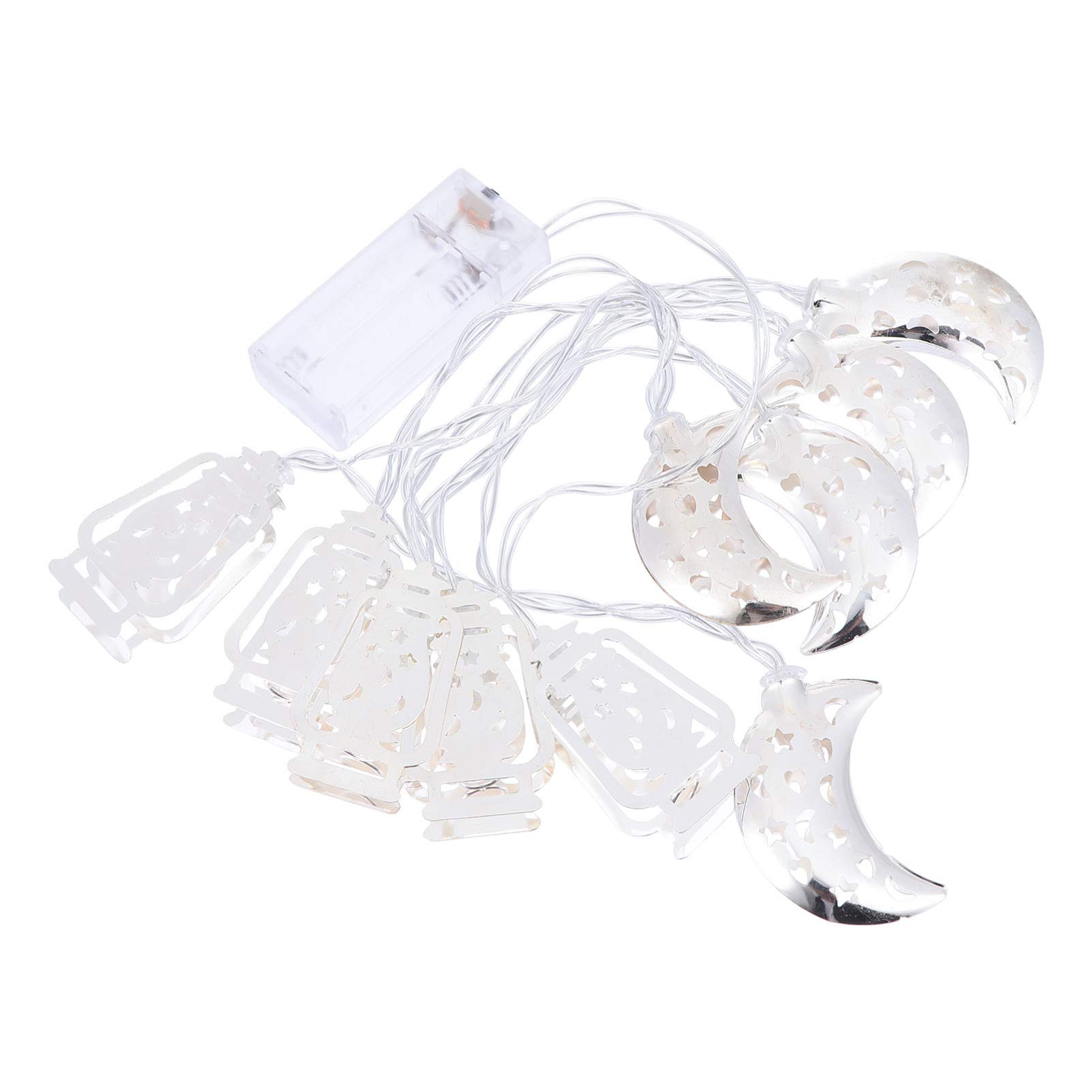 OSALADI Muslim Eid Lanterns Moon String Lights - 20ft LED Ramadan Festival Lights for Home Decor, Warm White LED Ramadan Decorations for Eid Mubarak, Bedroom, Banquet, Wedding & Outdoor Party Decor