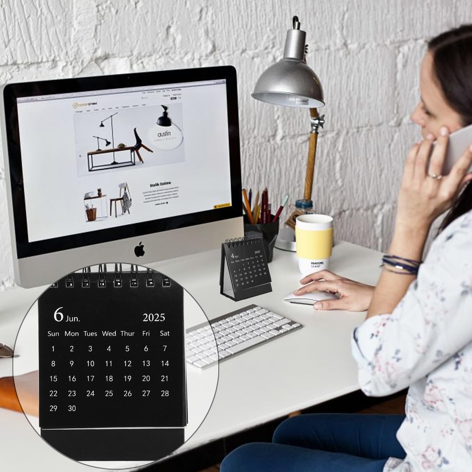 2025 Desk Calendar - Standing Flip Mini Desktop Planner for Home, School & Office - Daily Scheduler & Organizer - Perfect for Table Decoration & Productivity (Black) - Ideal for Work Planning, Study Organization & Home Decor