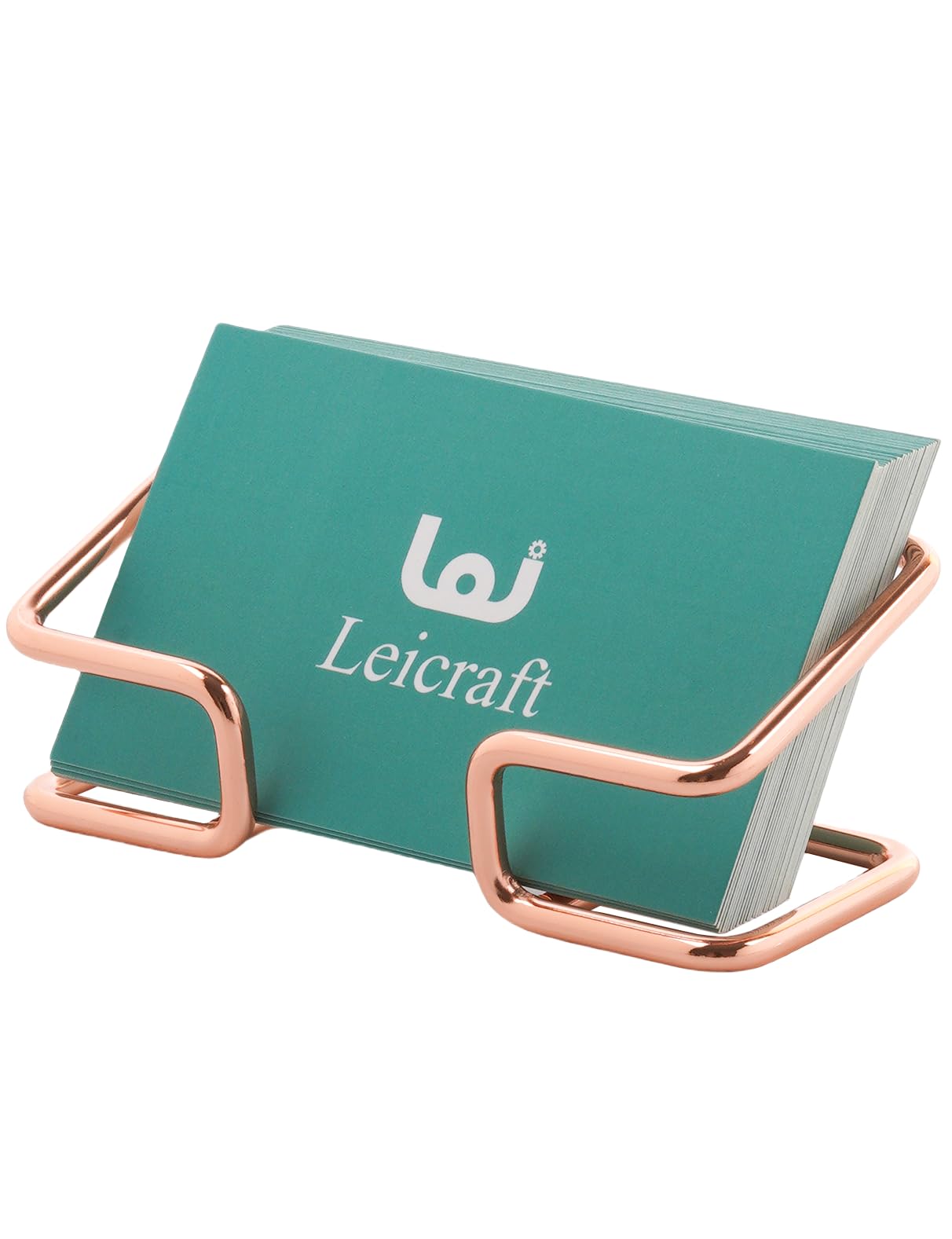 Elegant Rose Gold Metal Business Card Holder for Desk - Stylish Office Organizer for Men & Women - Perfect for Professional Meetings, Networking Events & Office Decor