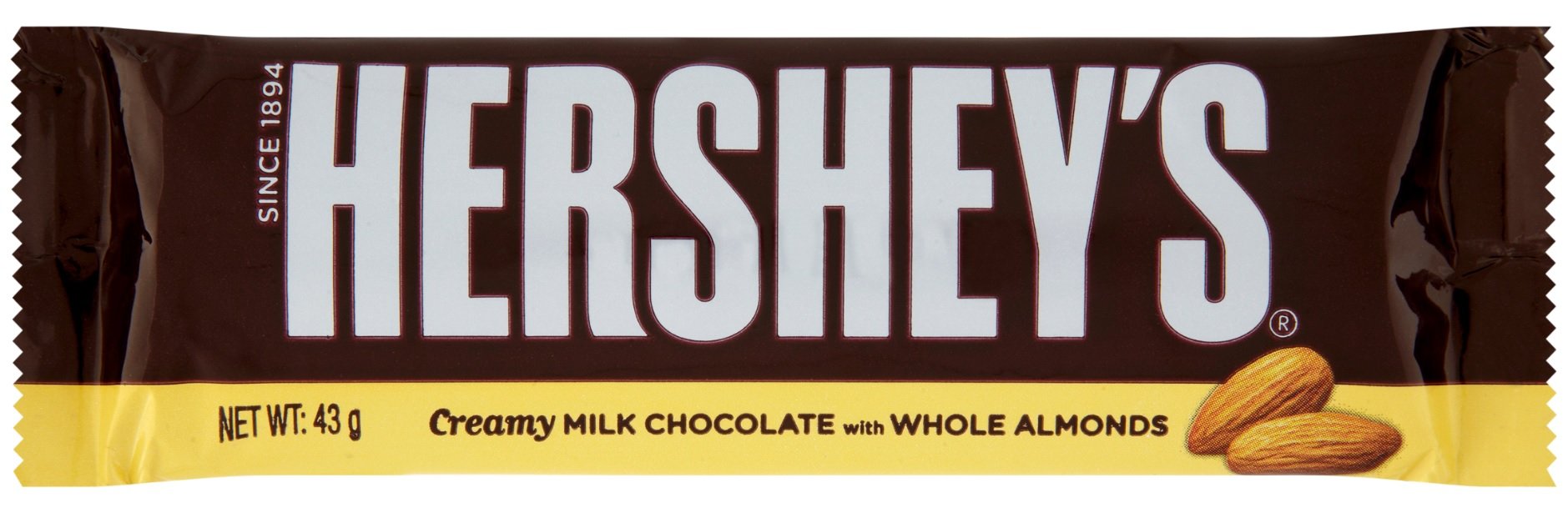 Hershey's Milk Chocolate with Whole Almonds - 12 Pack (12 x 1.5 oz) - Perfect for Snacking, Gifts & Party Favors