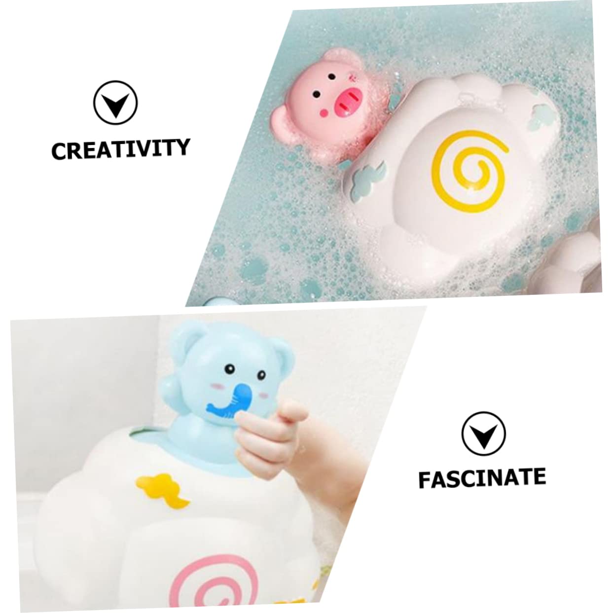 VICASKY 2-Pack Durable Bath Toys for Kids - Fun Bathtub Accessories, Floating Plastic Toys for Toddlers & Babies - Perfect for Splash Play, Sensory Development & Bathtime Fun