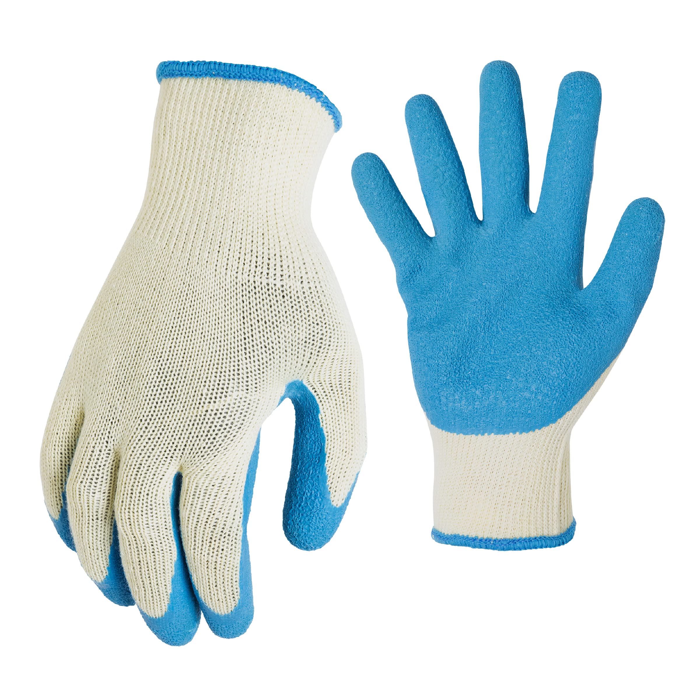 AWP Men's Latex Coated Work Gloves - 3 Pairs for Construction & Gardening