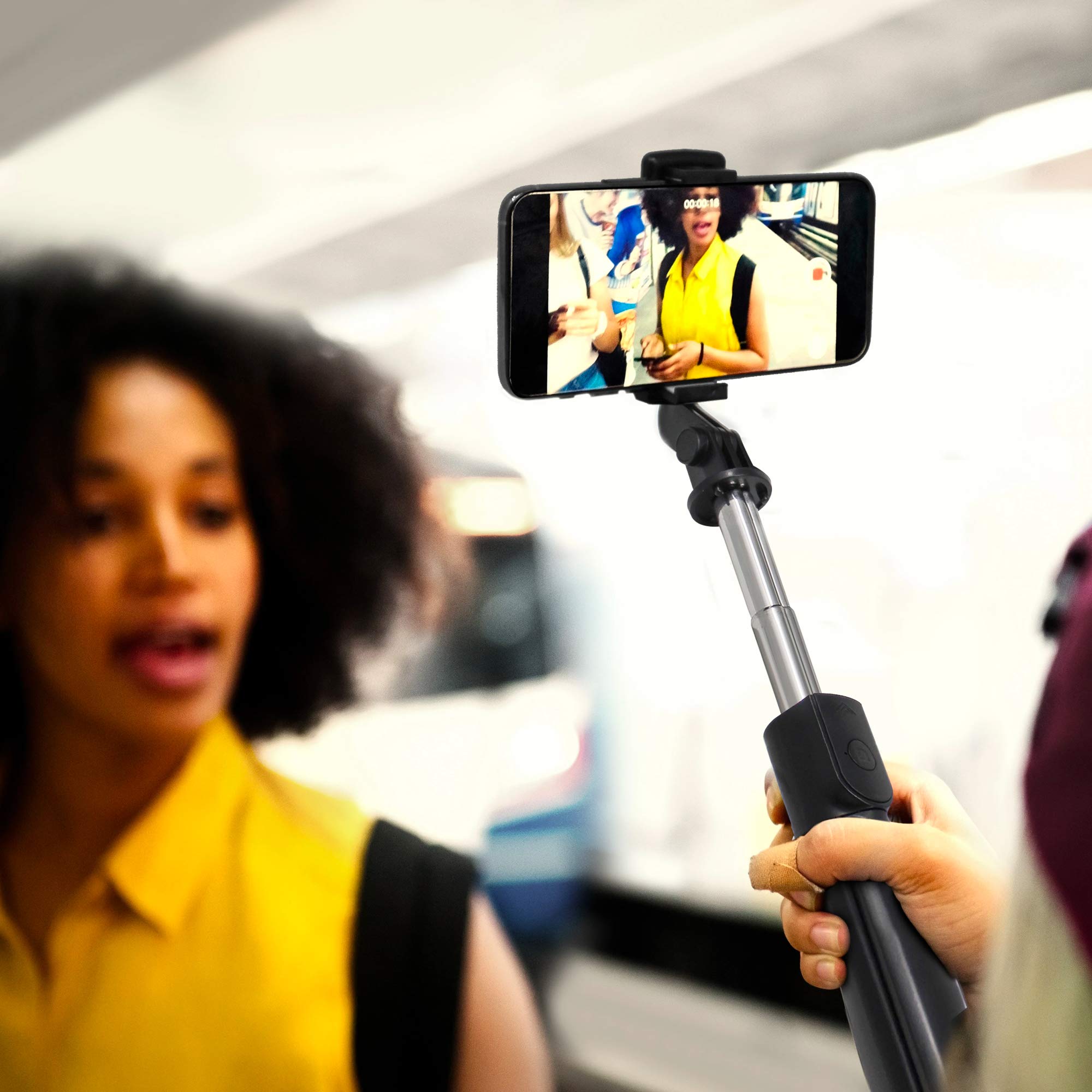 Aduro U-Stream Extendable Aluminum Selfie Stick Tripod with Wireless Remote - Adjustable Phone Stand for iPhone & Android - Perfect for Travel, Vlogging, and Live Streaming