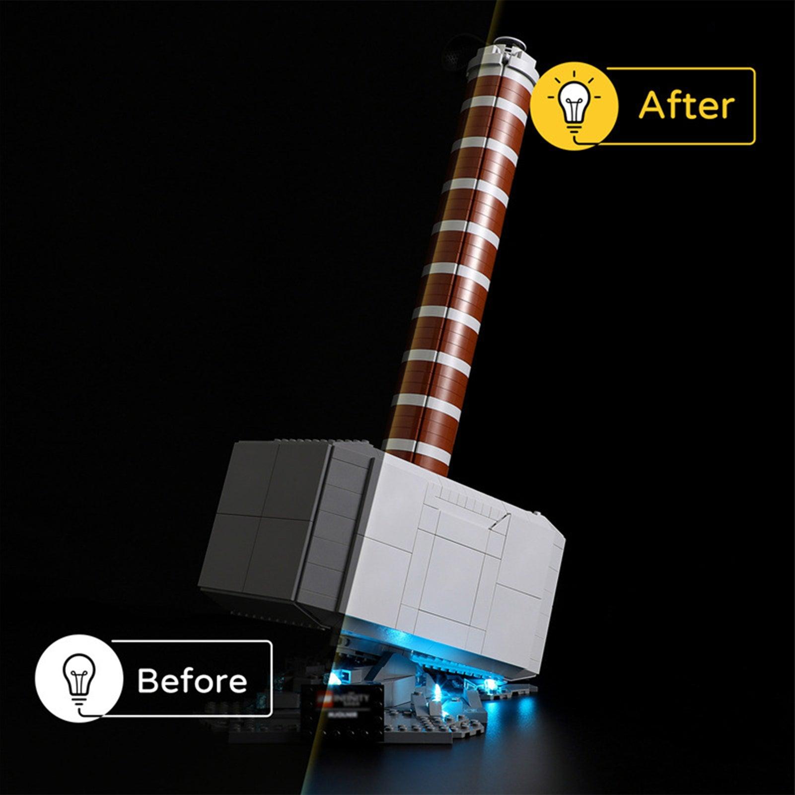 LEGO Super Hero Marvel Thor's Hammer 76209 Light Kit - DIY Lighting Set for LEGO Mjolnir | Enhance Display for Home, Office & Collectors