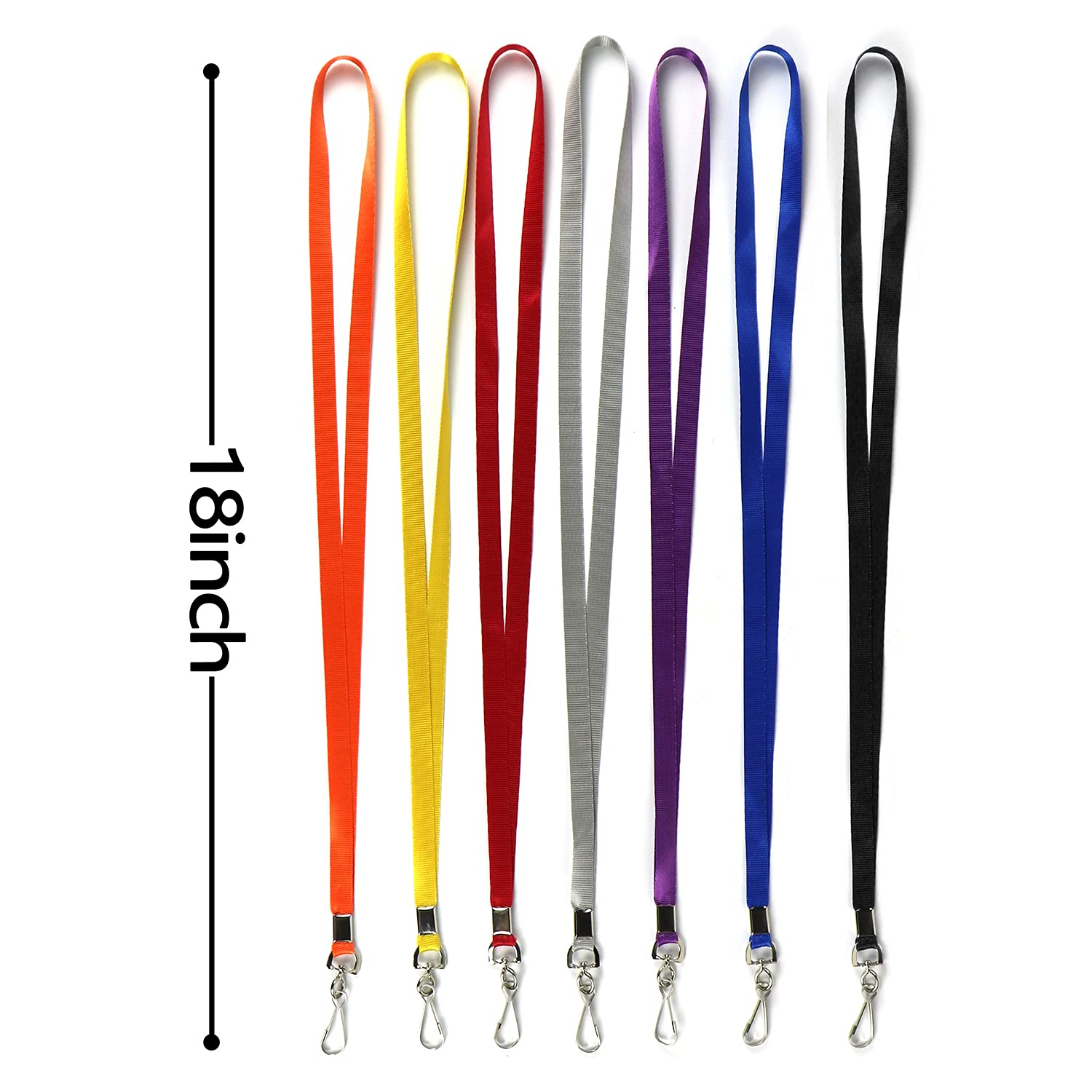 50-Pack Flat Lanyards with Swivel Hooks for ID Badges & Cruise Cards - Office & Travel Use