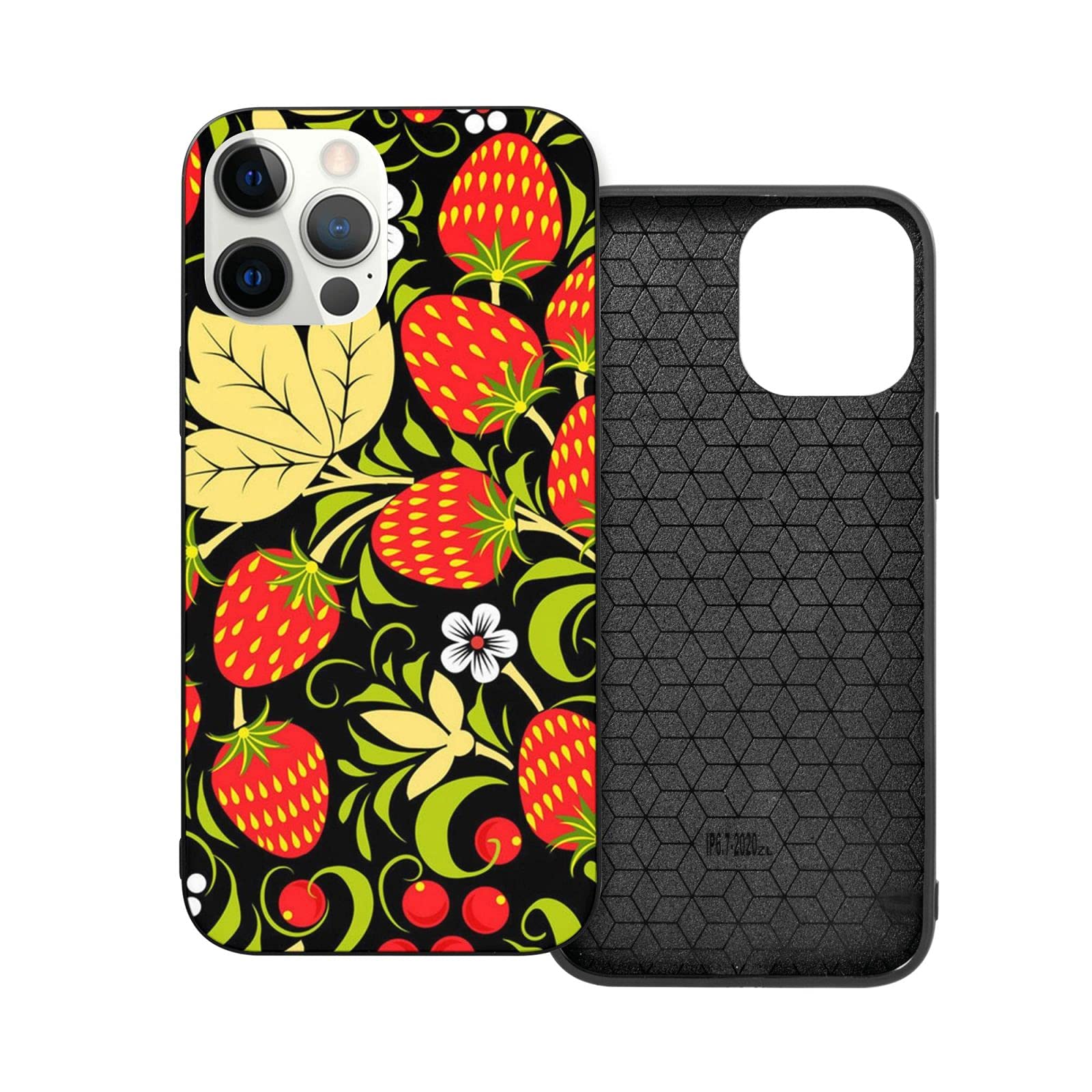 Strawberry iPhone 12 Pro Max Case - Cute Cartoon Design Aesthetic TPU Silicone Protective Cover for iPhone 12 Pro Max (6.7 Inch) | Trendy Phone Case for Women & Men | Perfect for Everyday Use, School, Work and Travel