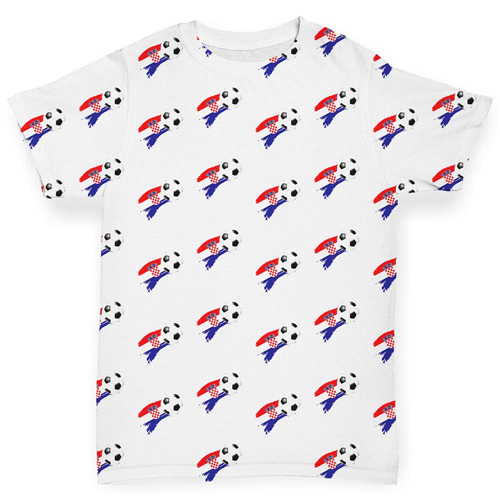TWISTED ENVY Croatia Football Soccer Flag Paint Splat Baby Boy Outfit - Cute Infant Toddler Clothes for Game Day & Fan Support