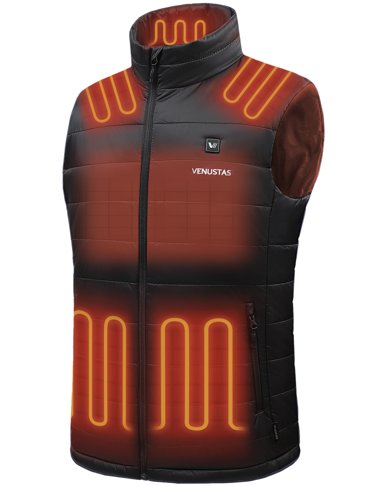 Venustas Men's Heated Vest with Rechargeable Battery - Lightweight Quilted Winter Jacket for Outdoor Activities, Hunting & Camping