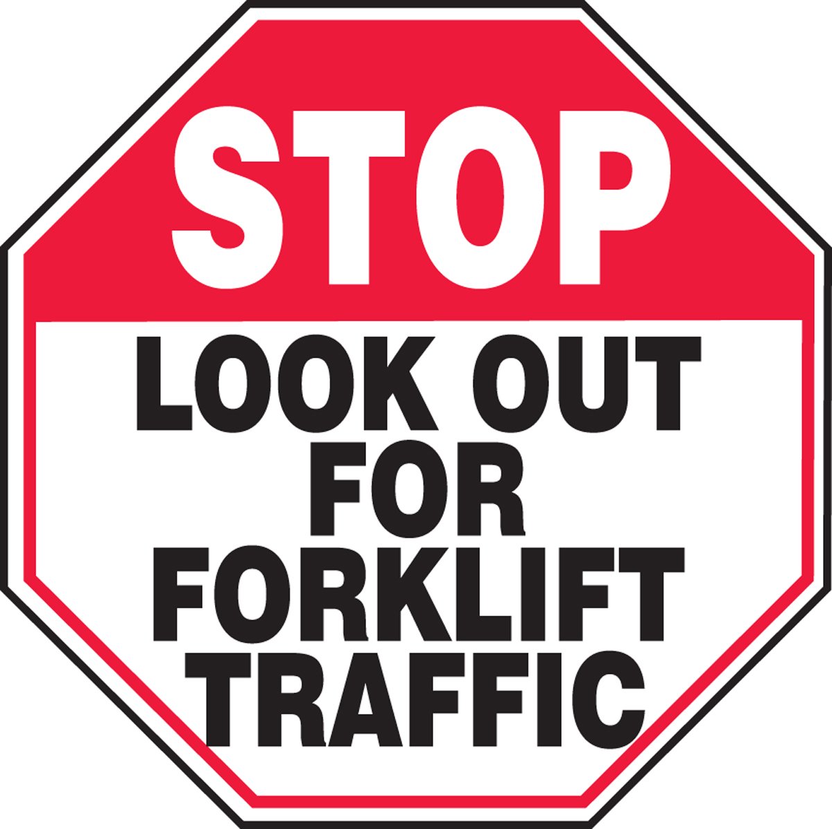 18x18 .125 Inch Polycarbonate Forklift Traffic Warning Sign - Durable Safety Sign for Warehouses, Factories & Industrial Areas