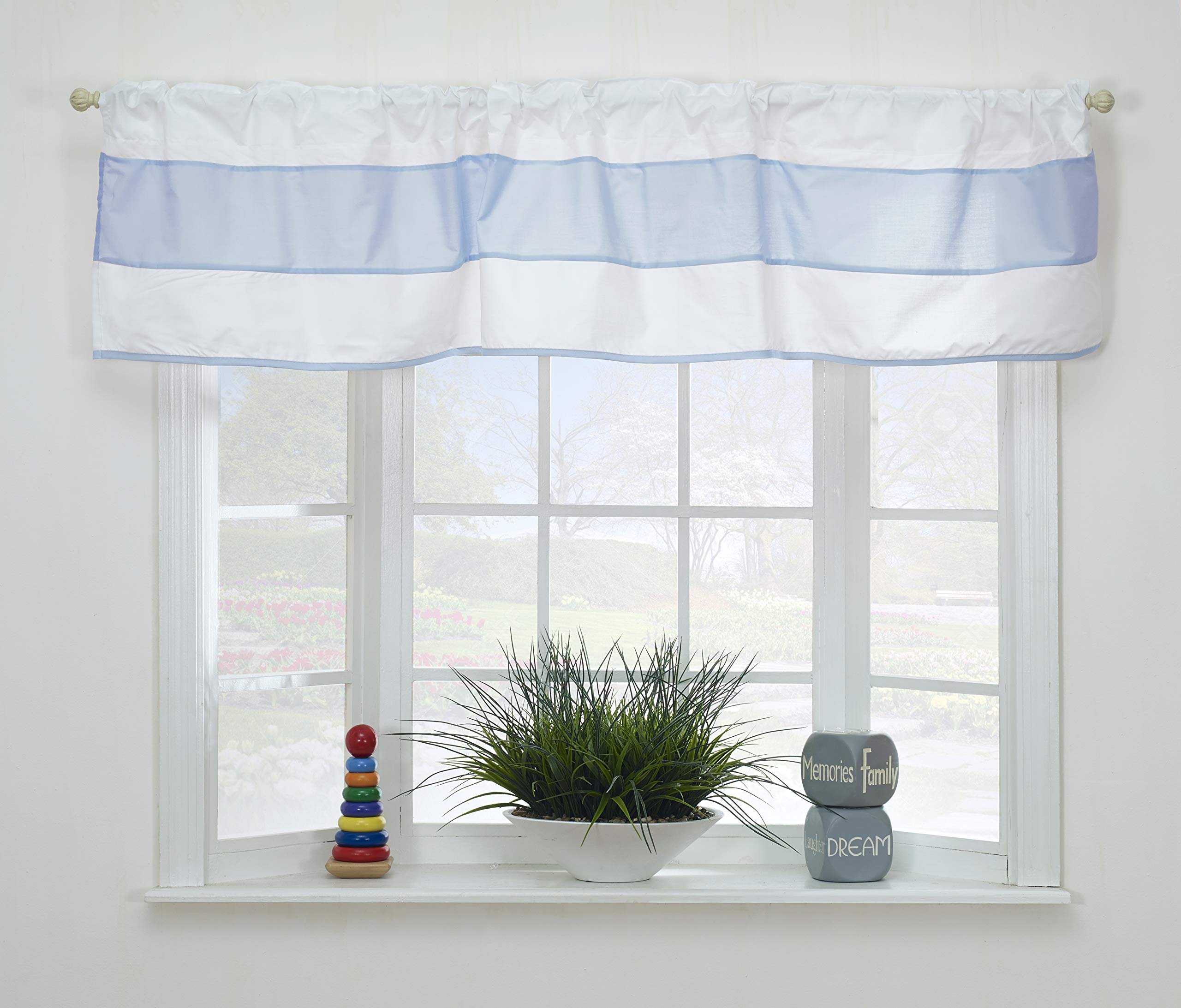 Blue Baby Doll Lodge Collection Window Valance - Nursery & Kids Room Curtain Topper for Cozy Decor