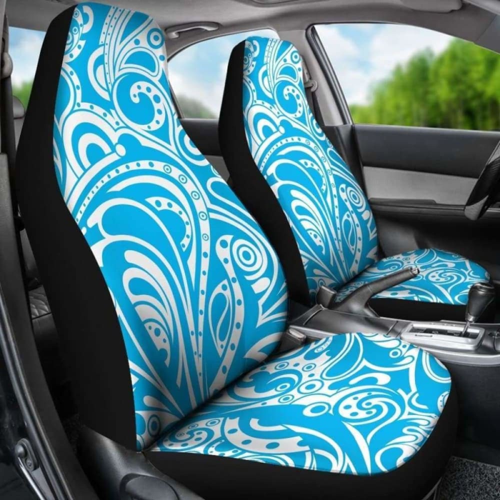 Premium Blue Tribal Ethnic Car Seat Covers - Universal Fit for Cars, Trucks & SUVs - Breathable & Durable Auto Accessories - Perfect for Road Trips, Daily Commutes & Interior Styling