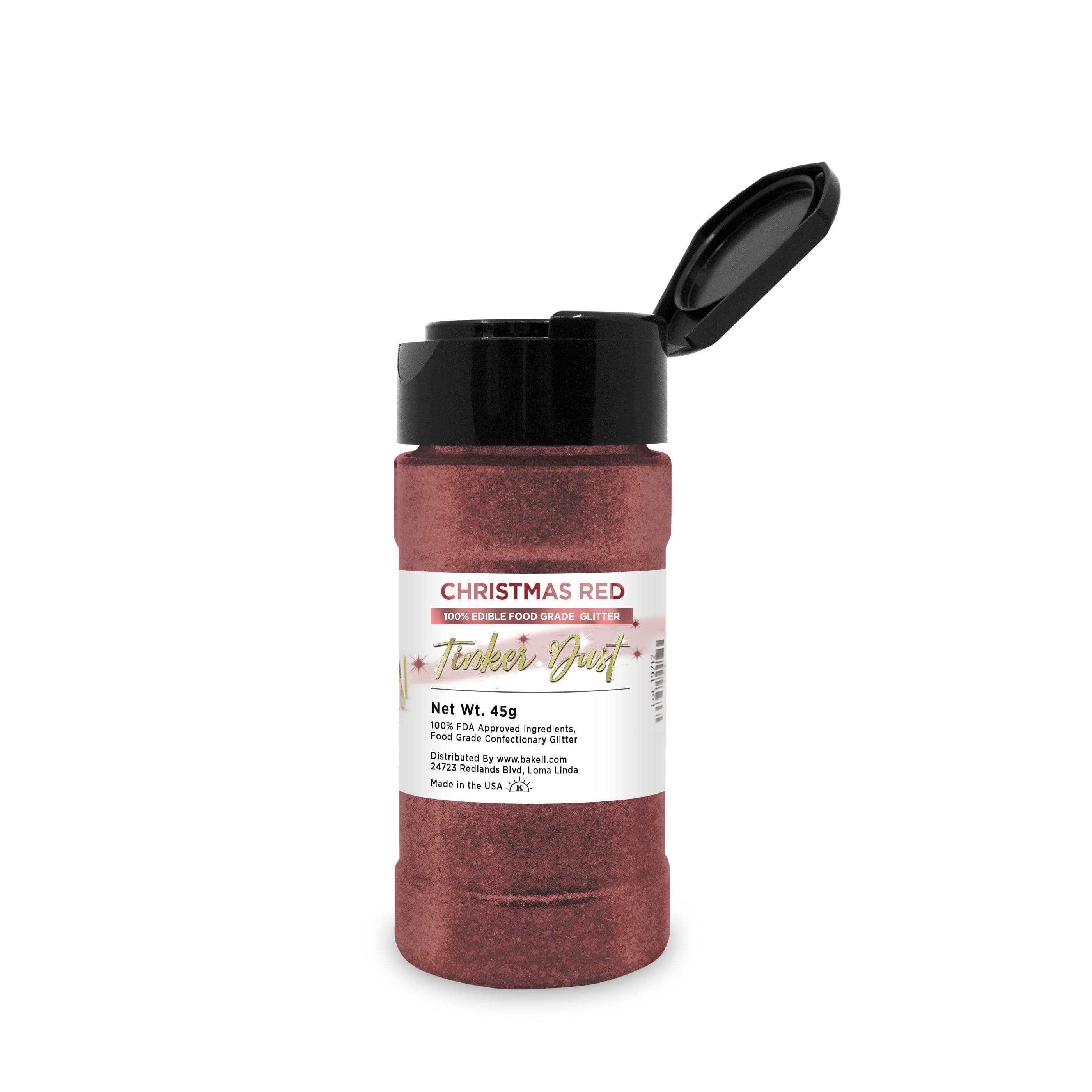 Christmas Red Edible Glitter for Baking & Cake Decorating | Tinker Dust® | Perfect for Holiday Cookies, Cupcakes & DIY Desserts