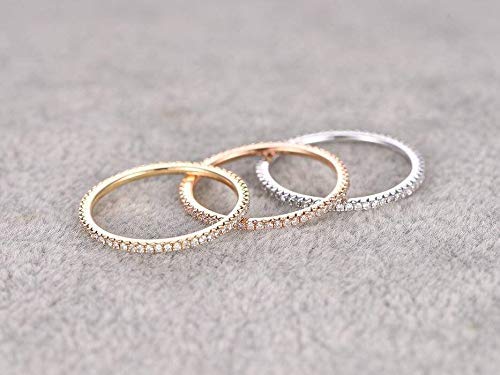 1.50 Carat 3-Piece Wedding Ring Set - 18k Gold Plated Straight Stackable Bands for Women - Perfect for Engagement, Anniversary, and Bridal Jewelry Gifts