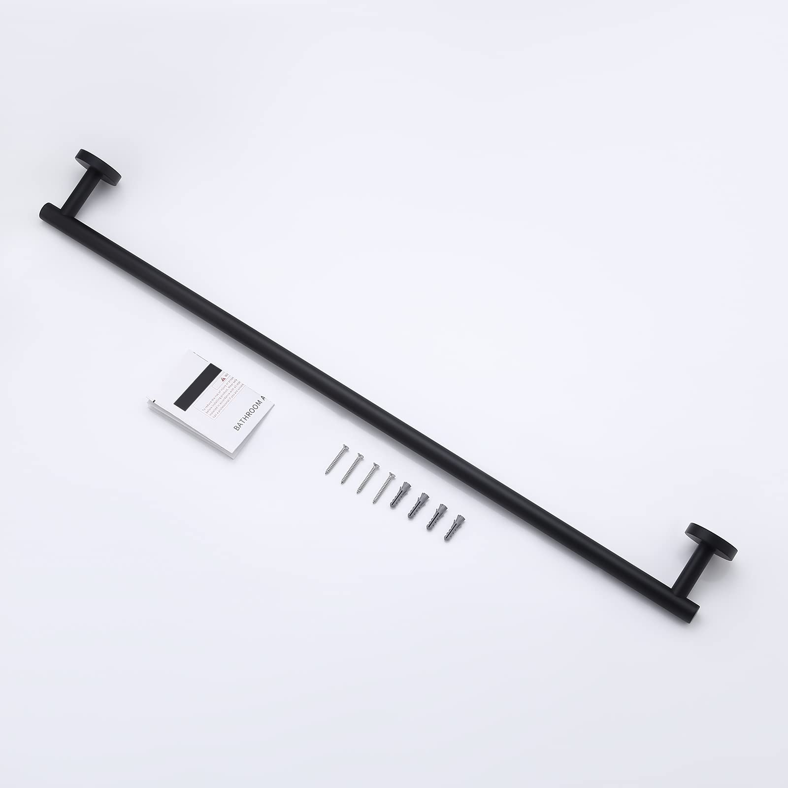 27.6 Inch Matte Black Stainless Steel Towel Bar - Rustproof SUS304 Bathroom Towel Holder for Shower & Hand Towels - Wall Mounted (29.9