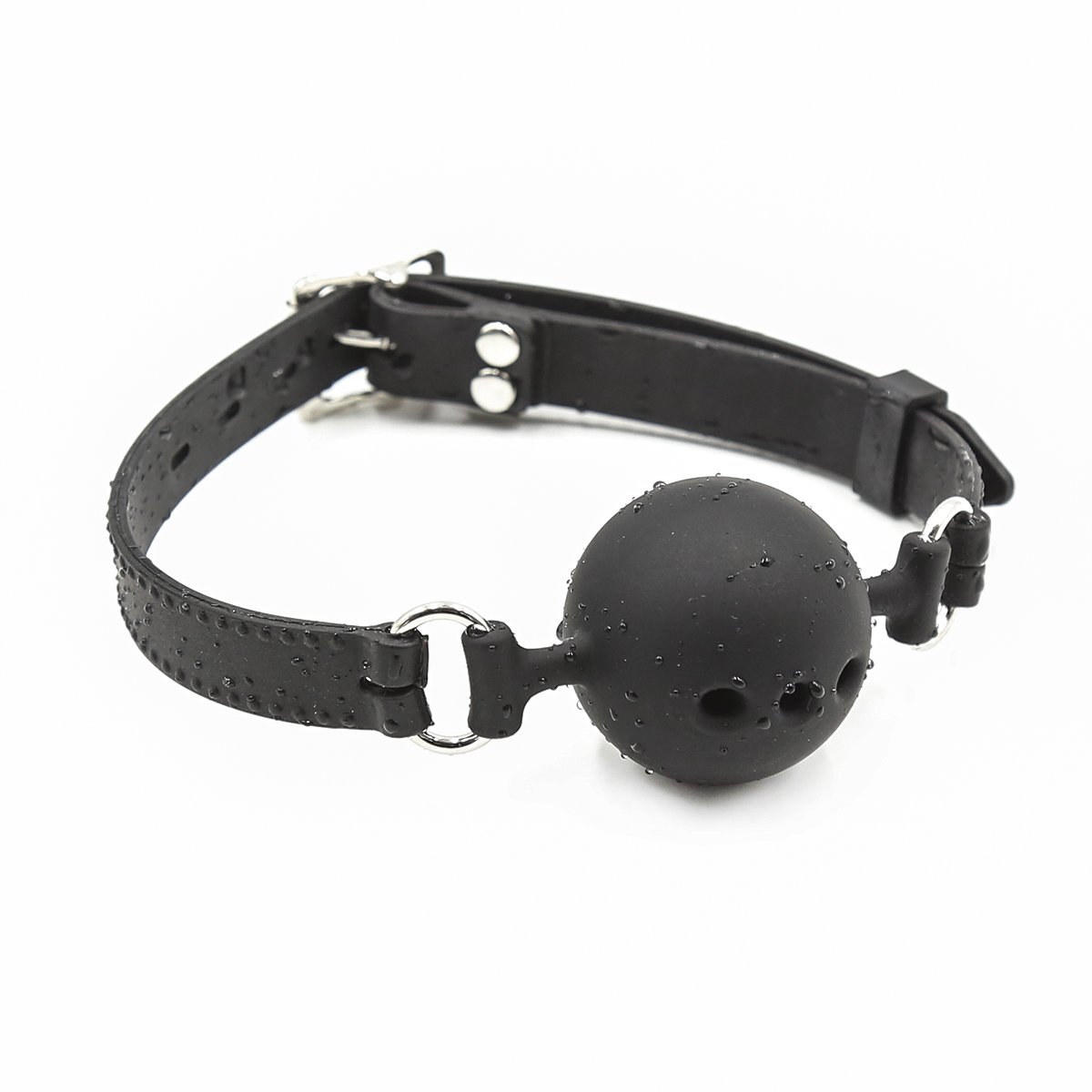 Premium Silicone Breathable Ball Gag for Adults - BDSM Bondage Restraint, Safe Sex Toy (1.5 Inch, Black) - Perfect for Role Play, Sensory Deprivation & Spicing Up Your Intimate Moments