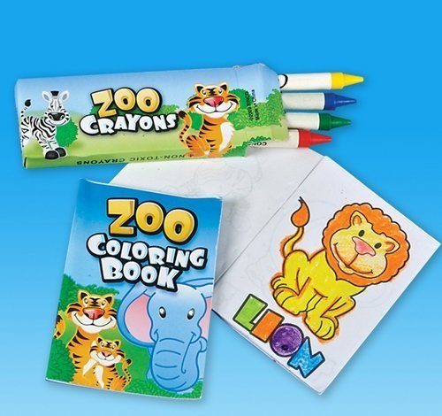 48-Piece Zoo Animal Coloring Set for Kids - Fun & Educational Activity for Preschool, Classroom & Birthday Parties