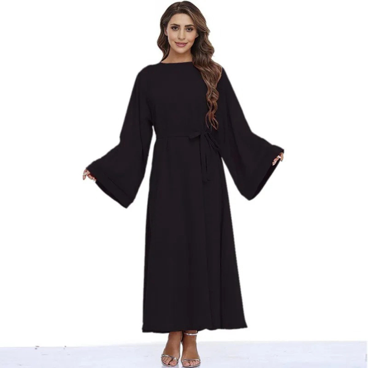 Muslim Women's Classic Solid Color Plain Abaya Dress - Modest Islamic Prayer Dress for Daily Wear & Special Occasions