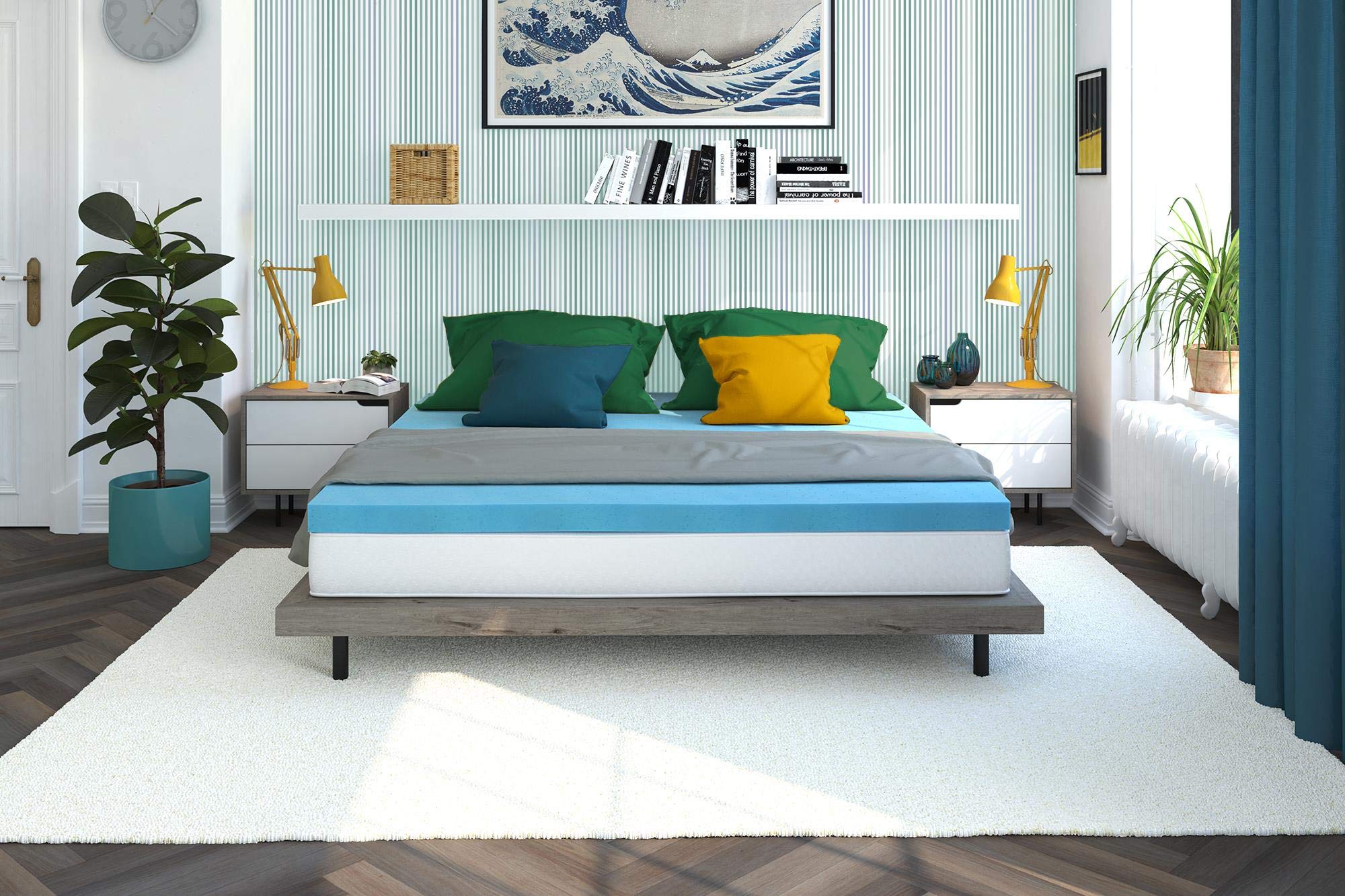 Signature Sleep 3-inch Gel Infused Memory Foam Mattress Topper King Size - Cooling Pressure Relief for Back, Side & Stomach Sleepers - Perfect for Hot Sleepers & Bedroom Comfort Upgrade
